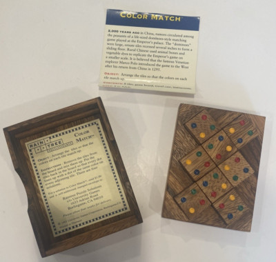 1993 University Games Rain Tree Puzzle Games Wooden Color Match Game Raintree