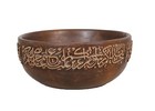Islamic beech wood bowl decorated with Arabic calligraphy