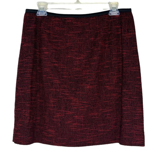 Hobbs London Women’s Red Black Tweed Zip Front Jacket And Skirt Set Size 10 - Picture 3 of 13