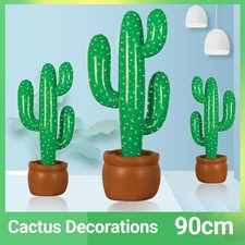 Inflatable Cactus Decorations Party Mexican Cowboy Western Prop Supplies Blow Up