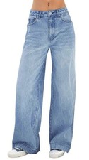 EMMIOL Women's 2026 Wide Leg Jeans Distress Mid Waist Denim, S