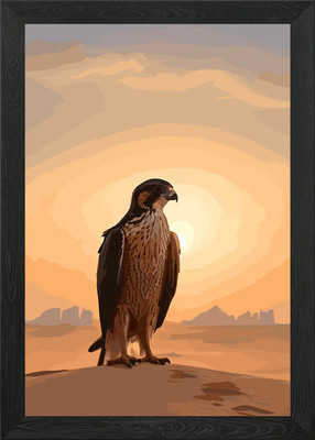 Ein Saker Falke vor gerahmtem Wandbild Poster Leinwanddruck Bild