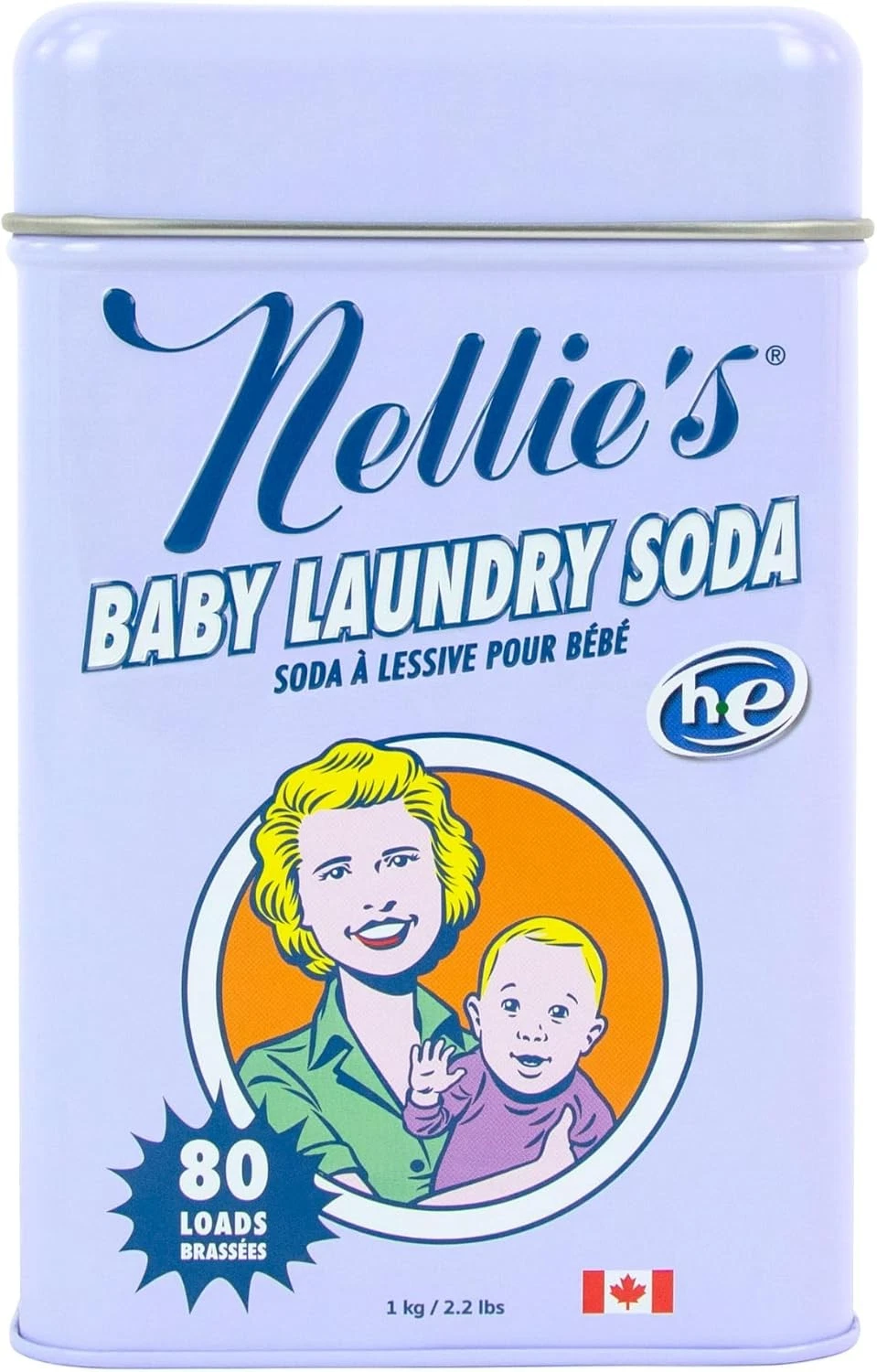 Nellie’s Baby Laundry Soda Tin – 80 Loads – Gentle Powdered Detergent Delicate