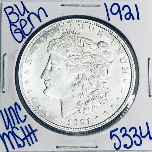 1921 BU UNCIRCULATED MORGAN SILVER DOLLAR AUTHENTIC U.S. MINT FREE SHIPPING 5334