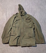 US Army Jacket Mens Small M65 Field Coat OG-107 Vintage Military Vietnam War 70s