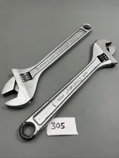 Vintage Crescent 12'' Crestoloy Adjustable Wrench USA, (2) used mechanic tool
