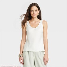 Women's Woven Shell Tank Top - A New Day White XS SEE DEAL  