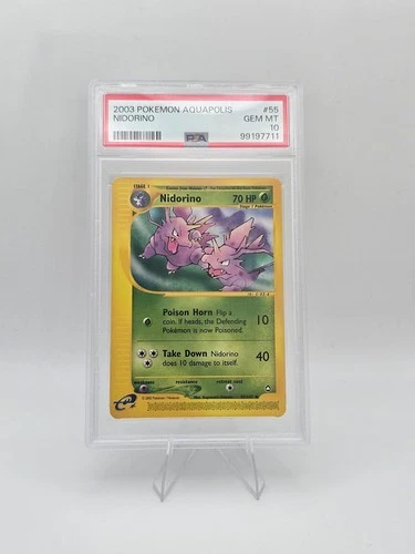 2003 Pokemon Aquapolis Nidorino 55/147 PSA 10 WOTC e-Card