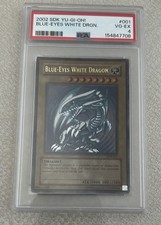 2002 YU-GI-OH STARTER DECK: KAIBA 001 BLUE-EYES WHITE DRAGON PSA 4