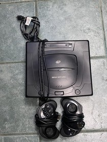 Sega Saturn Black Console, MK-80000A, Tested N Working, Bundle