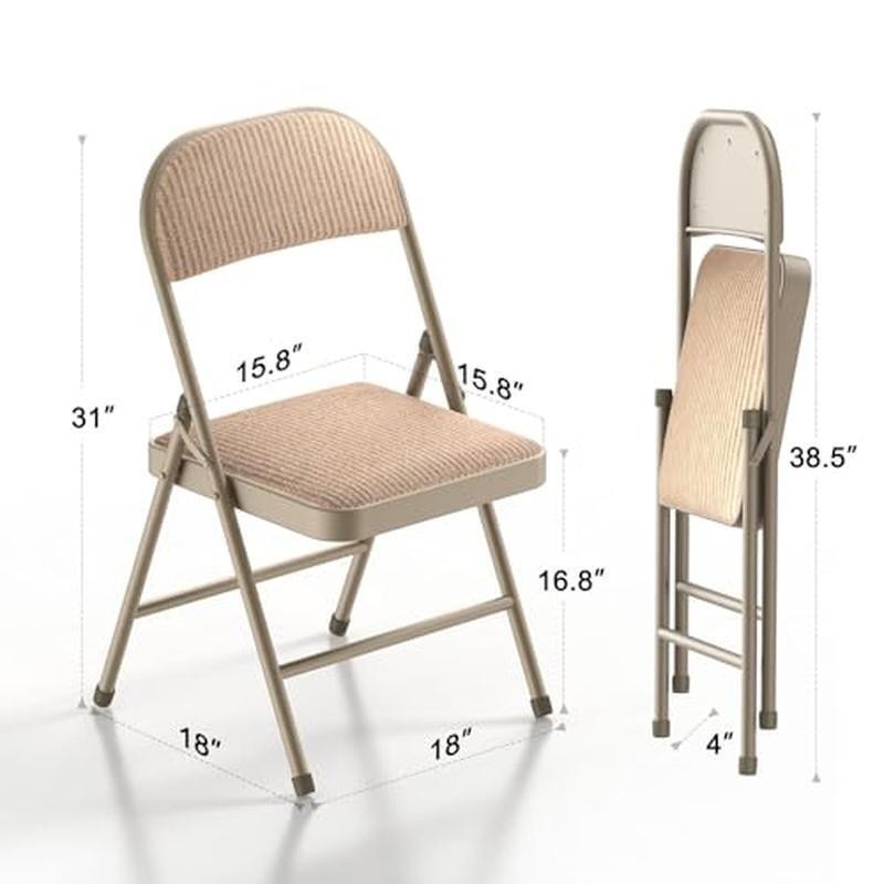 как выглядит Folding Chairs 4 Pack Comfortable Cushioned Design Indoor Outdoor Use Events фото