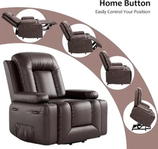 22" Power Lift Recliner Chair,Massage,Heat, Adjustable Reclining Chair,Ergonomic