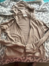 Abercrombie Fitch Beige Full Zip Hoodie The A F Lounge Women s Size S
