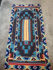 Western Aztec Tribal Geometric Cow Girl Scarf Wrap Wall Hang Red Blue Yellow