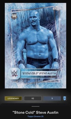 2025 Topps WWE Slam Chrome Stone Cold Steve Austin Frozenfractor 5cc Legendary