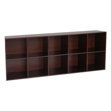 Floor Cube Bookshelf Bookcase Vertical Horizontally Tier Book Storage, Wood