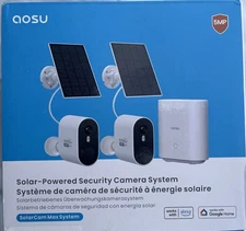 2 CAM Kit AOSU Solar Camera Security Outdoor - 3K/5MP Security Cameras Wireless