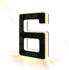 6.7 Inch Solar Lighted House Numbers for Outside, Light up Waterproof LED Addres