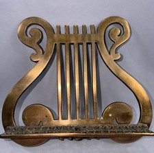 Vintage Solid Brass Music Stand Sheet Holder Only Lyre Harp Top