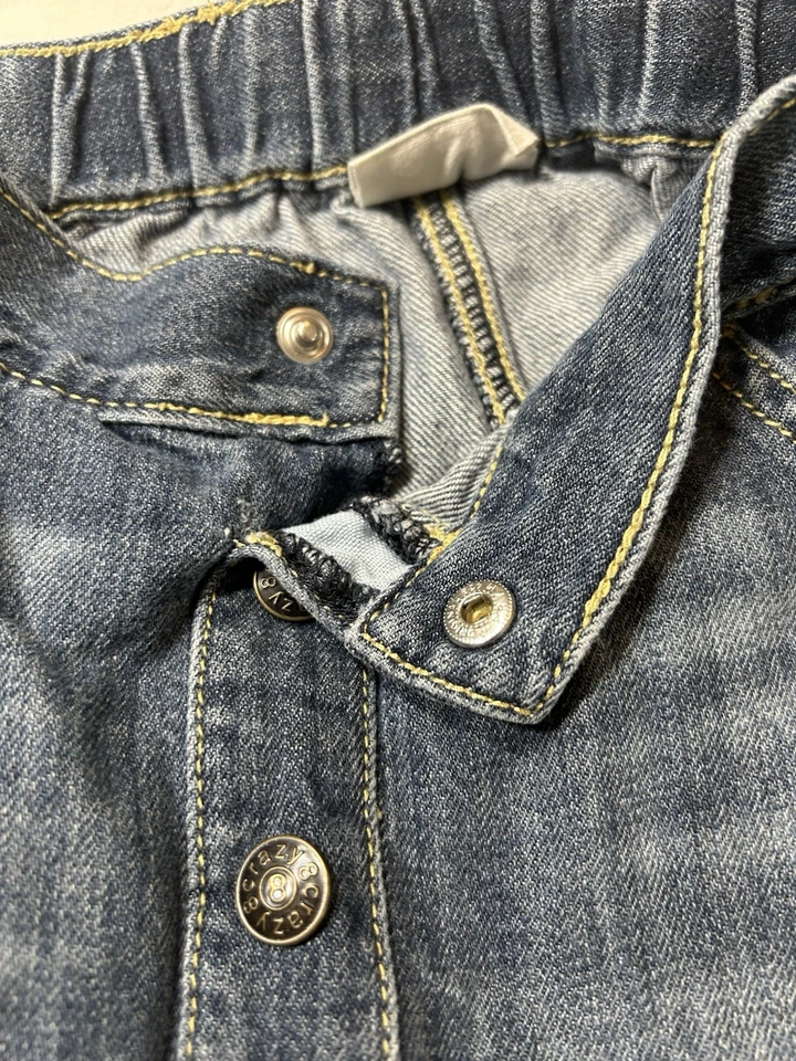 Crazy 8 девочек синий джинсовой ткани мини юбка размер 4T регулируемый талии карманы 100% хлопок - Изображение 4 из 4