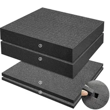 4 Pack Gun Case Foam Inserts - 16x12x2 & 16x12x0.4 Inches Pick and Pluck Foam