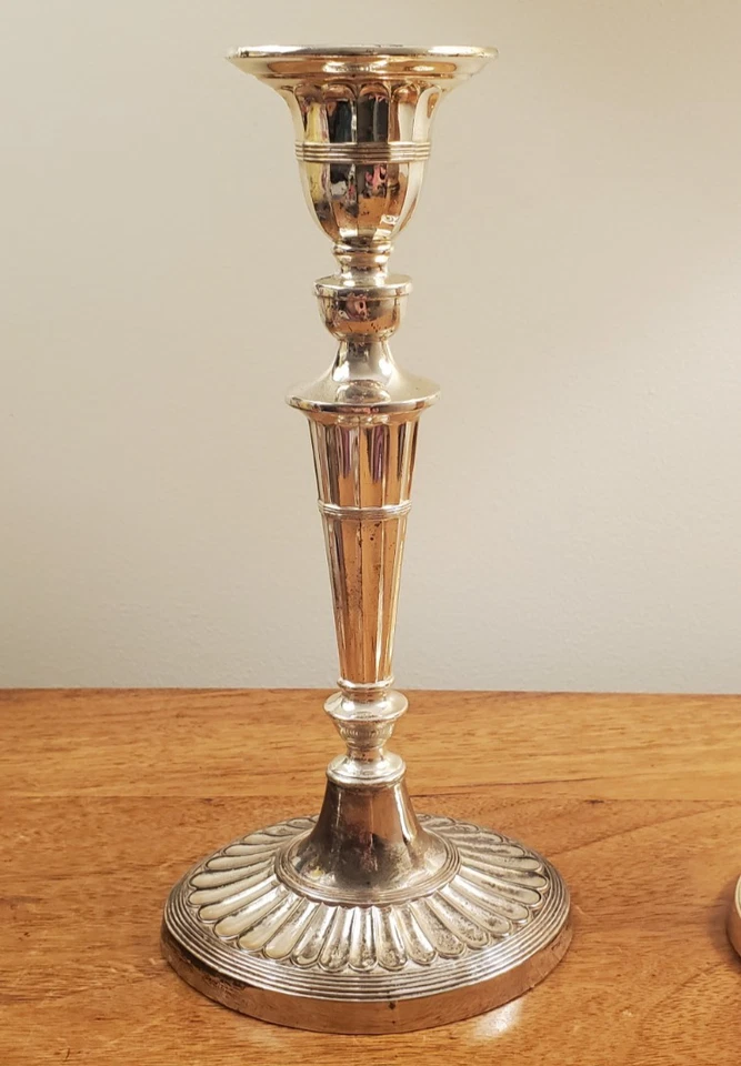 Pair of Vintage Gorham Newport Silverplate Tall Candlesticks c. 1950's 9 Inch - Image 4 of 4