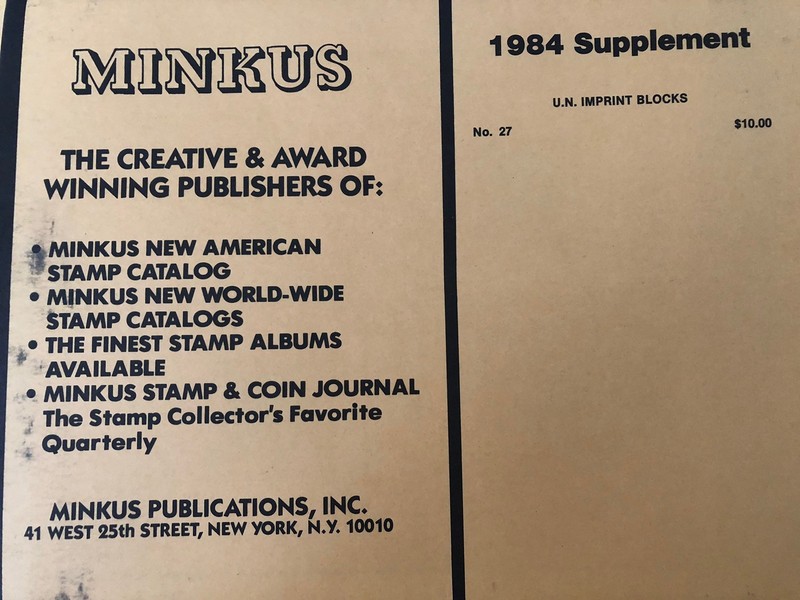 Minkus United Nations Imprint Blocks 1984 Supplement # 27