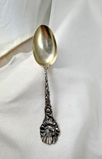 Sterling Silver Spoon  Antique Baker Manchester  Gilt Wash 5 1/8" in Length