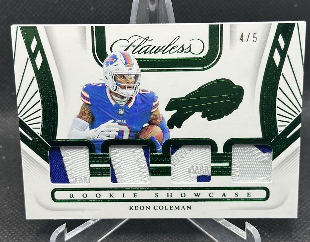 Keon Coleman Panini Flawless Rookie Showcase Relics #RSKCN Emerald