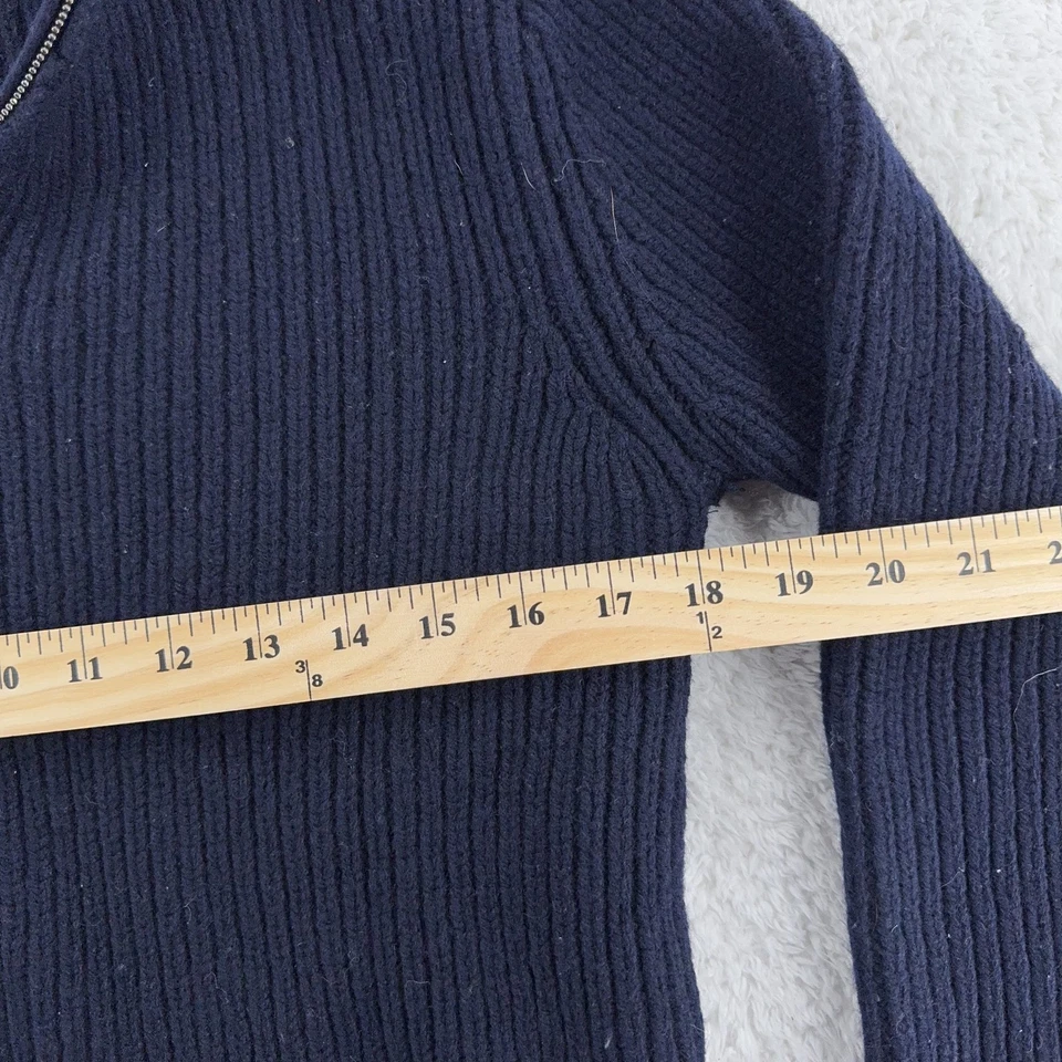 Patagonia Sweater Mens Medium Navy Blue Wool Half Zip Pullover Ribbed Knit Warm - Image 4 of 4