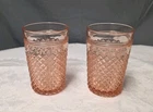 Anchor Hocking Miss America Pink Depression 10oz Flat Tumbler 4.5in, set of 2