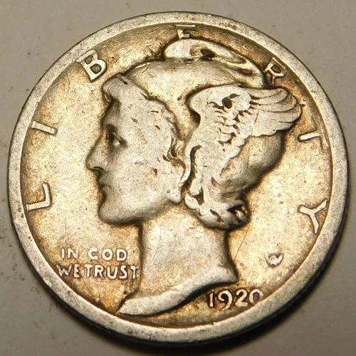 1920 S Mercury Dime F-VF  Actual Coin Pictured- Not Cleaned, Polished or Dipped