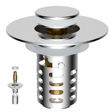 Universal Metal Bathroom Sink Drain Strainer Hair Catcher Upgraded 3 Chrome