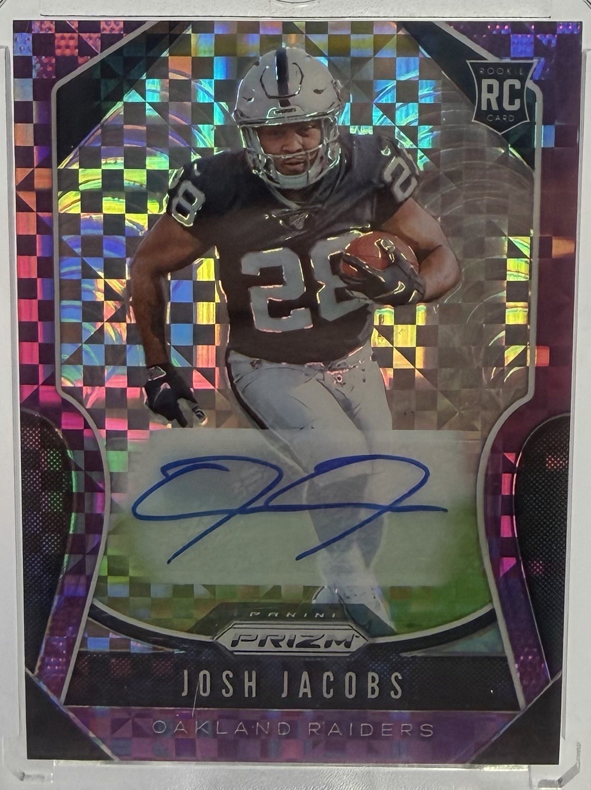 2019 Panini Prizm - Rookies Josh Jacobs #323 Purple Power Prizm /49 (RC)