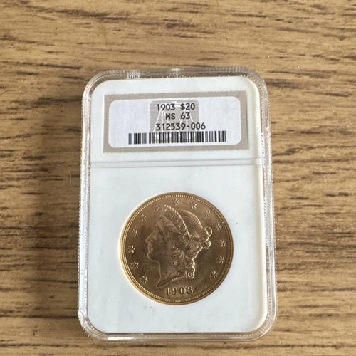1903 $20 Liberty Head Double Eagle Gold Coin MS 63 NGC Philadelphia Uncirculated
