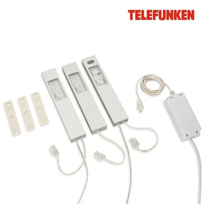 Telefunken LED Möbelunterbauleuchte Alu 3 x 2,5W neutralweiß 4000K mit Sensor - Bild 1 von 4