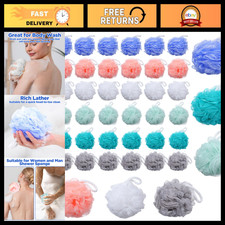 36 Pcs Exfoliating Bath Sponge Set, 40g Loofah Shower Puffs, 6 Colors, 4-5" Ball