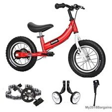 OHIIK Balance Bike for Kids, Red, 16in