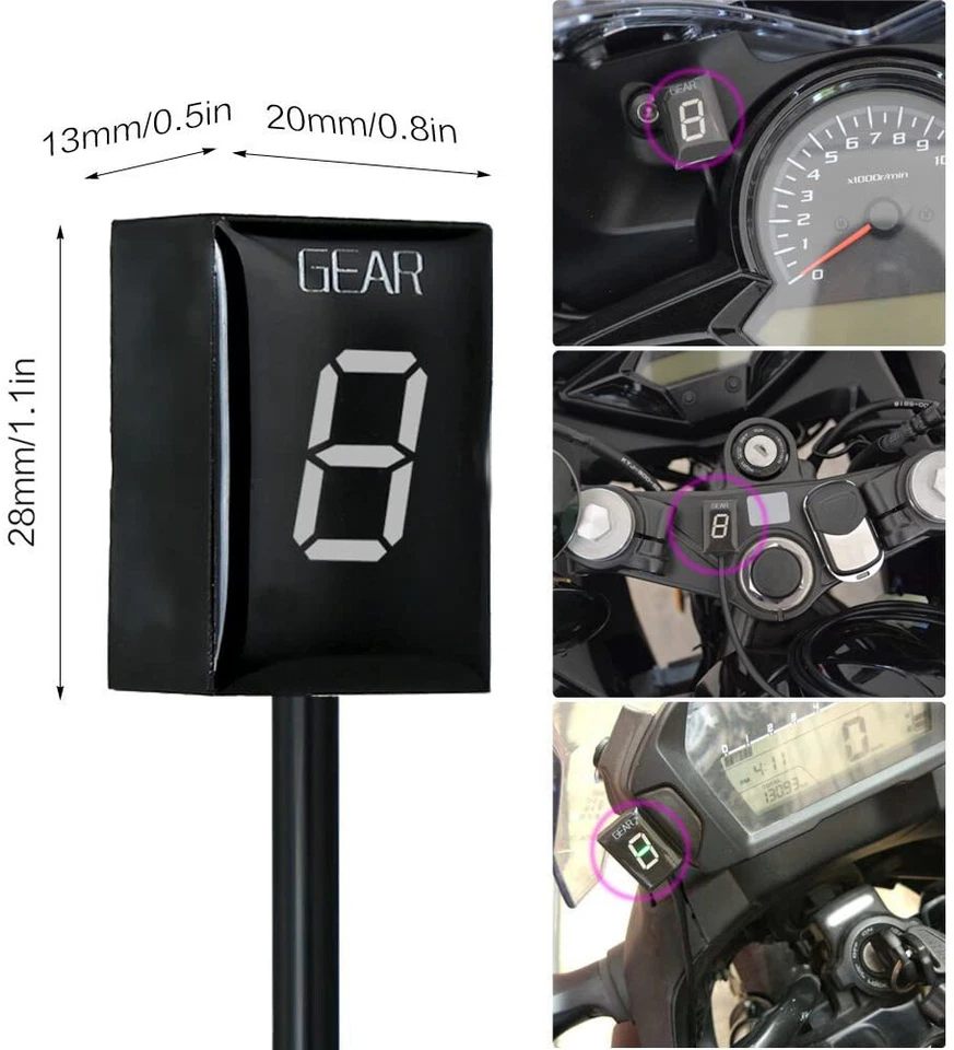 Indicador de engrenagem de LED para motocicletas antigas Honda CBR600 F3 F4i FS CB 400 600 SF - Imagem 4 de 4