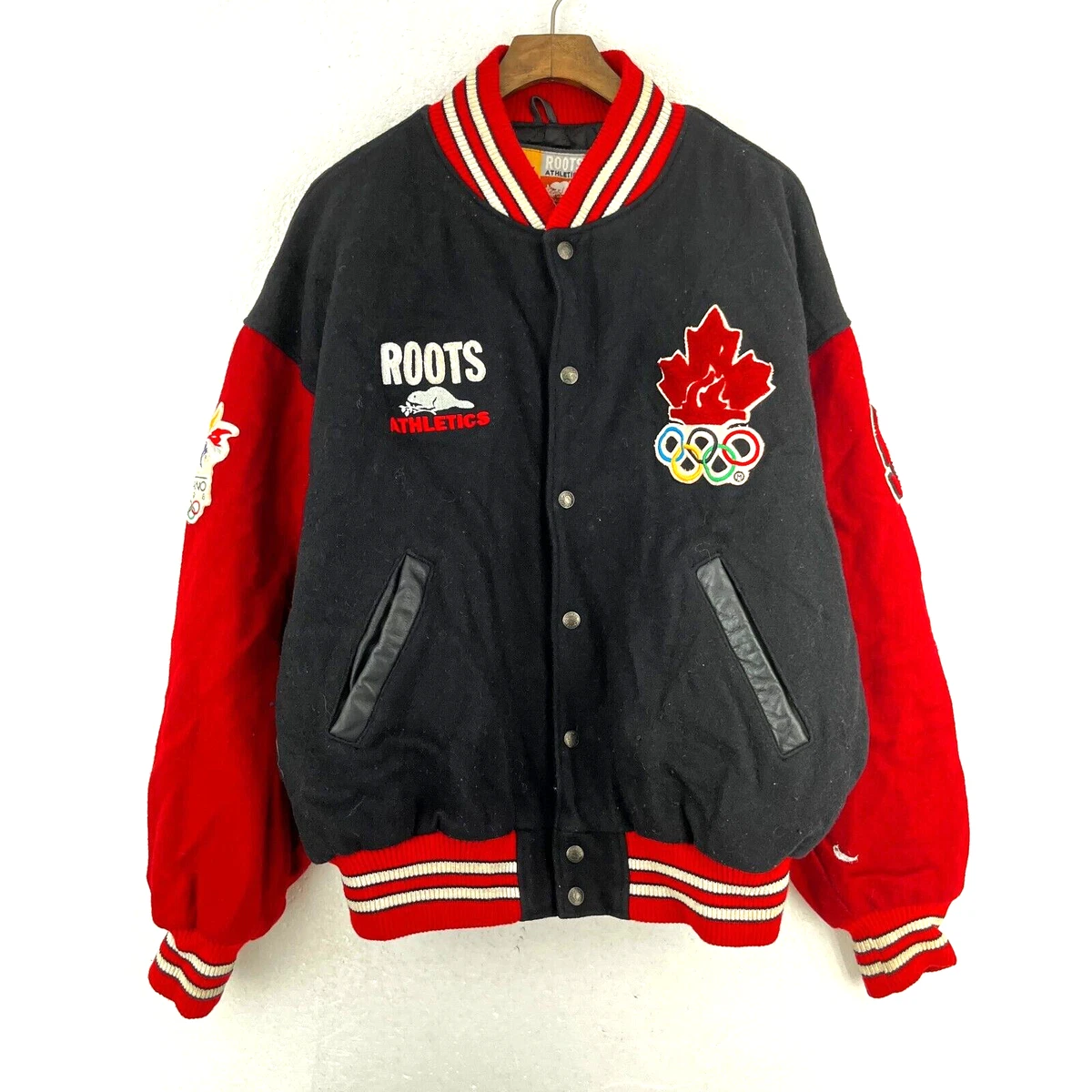 Roots letterman jacket cheap