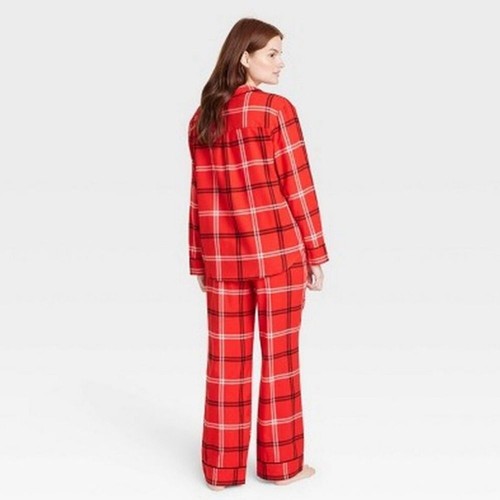Wondershop Holiday Red Plaid Lightweight Flannel 2pc Pajama Set Size 1X New! - Picture 3 of 7