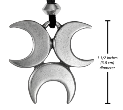 Crescent Triple Moon Necklace Goddess Pendant Lunar Pagan Wiccan