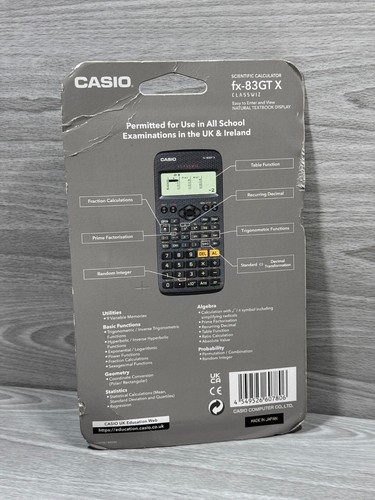 Casio FX-83GTX Classwiz 276 Functions Scientific Calculator - Brand New & Sealed - Picture 9 of 10