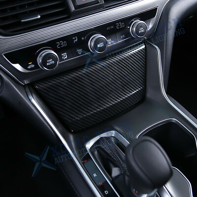 Center Console Cigarette Lighter Panel Carbon Fiber ABS For Honda Accord 10th