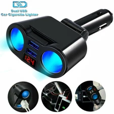 2 Way Car Charger Cigarette Lighter Socket Splitter DC Power Adapter Dual USB