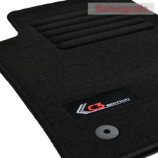 Velours Logo Fußmatten für Citroen C3 III SX ab Baujahr 07/2016 sw