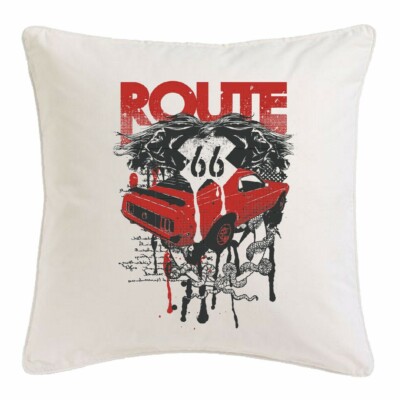 KISSENBEZUG 40X40cm ROUTE 66 V8 HOT ROD HOT ROD US CAR MUCLE CAR V8 ROUTE 66 USA