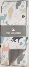 Printed Kitchen Microfiber Quick Drying Mat 15"x 20" COLORFUL CATS, grey, MI