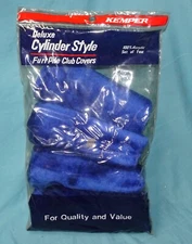 NEW SET of 4 ( 1 3 5 X ) KEMPER DELUXE CYLINDER STYLE FURR PILE CLUB COVERS blue