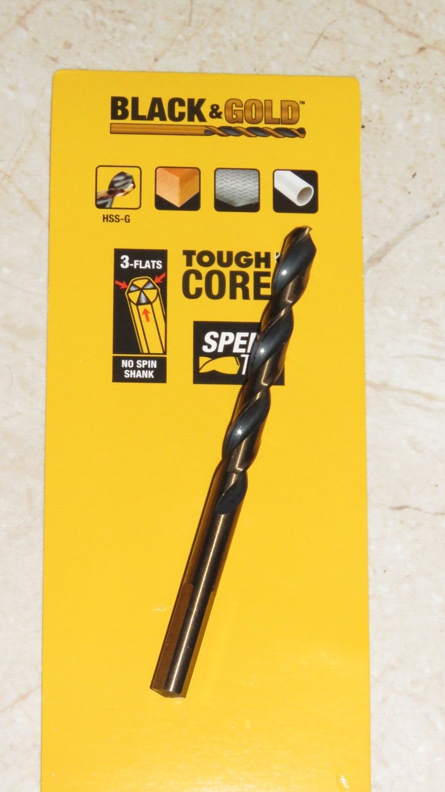 DEWALT  7.5mm BLACK AND GOLD HSS -G DRILL BIT SET loose stock